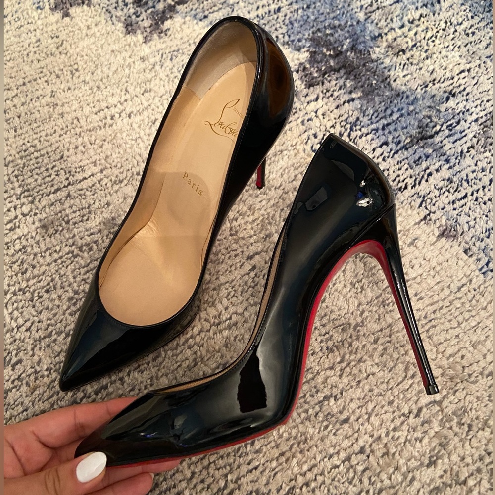 Christian Louboutin Pigalle Follies 100 Black Patent Heels 🖤